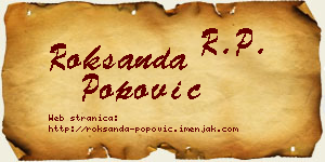 Roksanda Popović vizit kartica